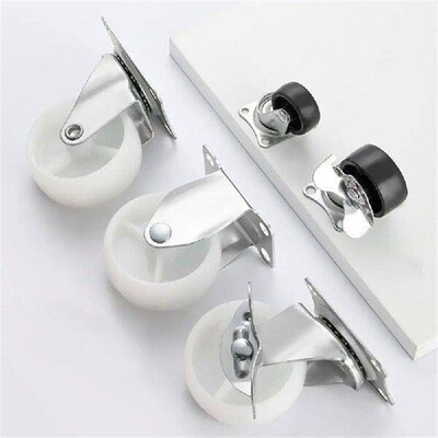 1/2/4Pcs Durable Heavy Duty Caster Wheel White Nylon Rubber