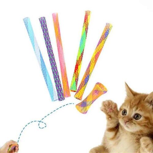 Cat Toys Colorful Spring Hose Kitten Grinding Claw