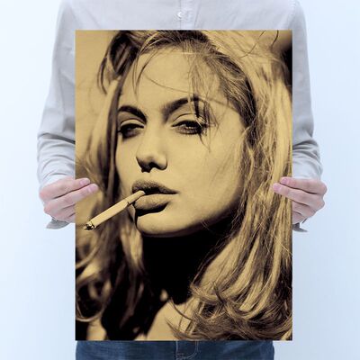 Room decoration star Angelina Jolie poster retro animal kraf