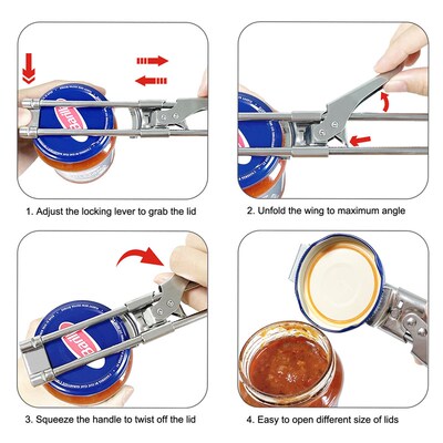 Adjustable Jar Opener Stainless Steel Manual Can Bottle Lid