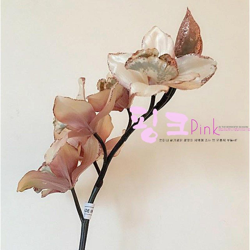 冠顺花艺家居装饰花绢花假花欧式复古富贵单支素描金粉边东亚兰美,家居饰品,仿真花/假花,淘宝优惠券,粉丝福利购,淘宝优惠卷