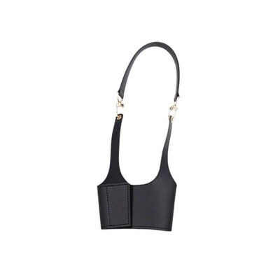 PU Leather Coffee Cup Holder Insulated Sling Carrier Pouch