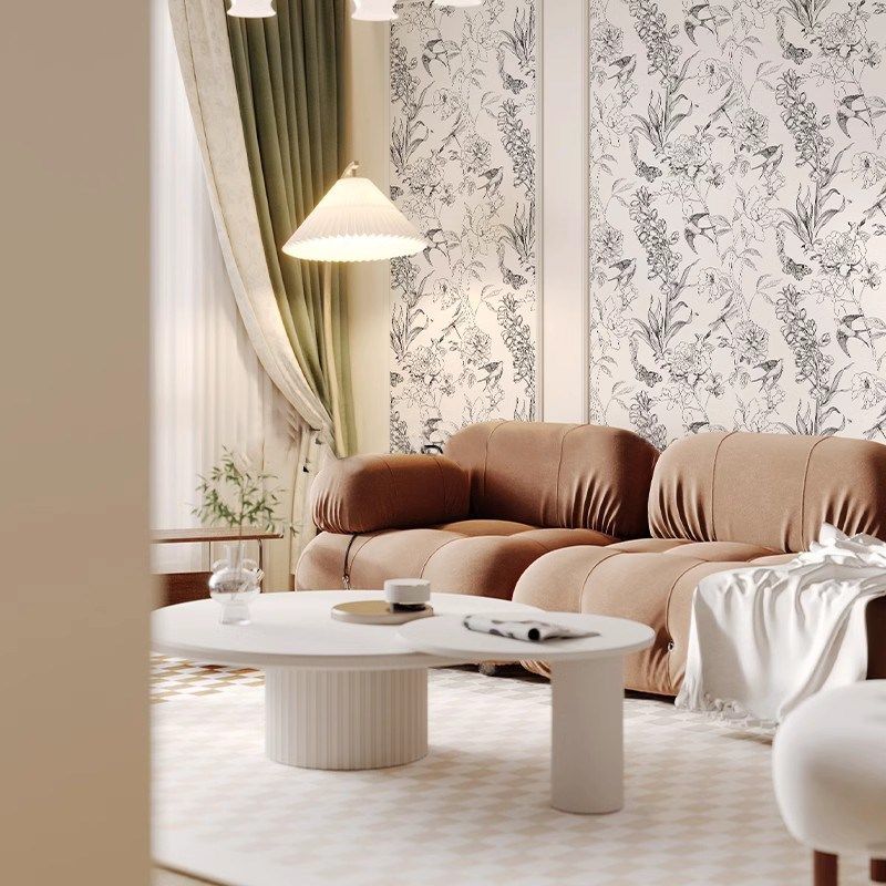法式线描壁纸燕子沙发电视背景墙布定制壁画卧室壁布餐厅客厅墙纸,家装主材,定制壁画,淘宝优惠券,粉丝福利购,淘宝优惠卷