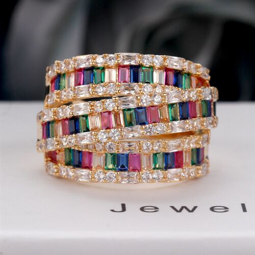Bride Talk Luxury rendy Women Ring Colorful Cubic Zirconia W