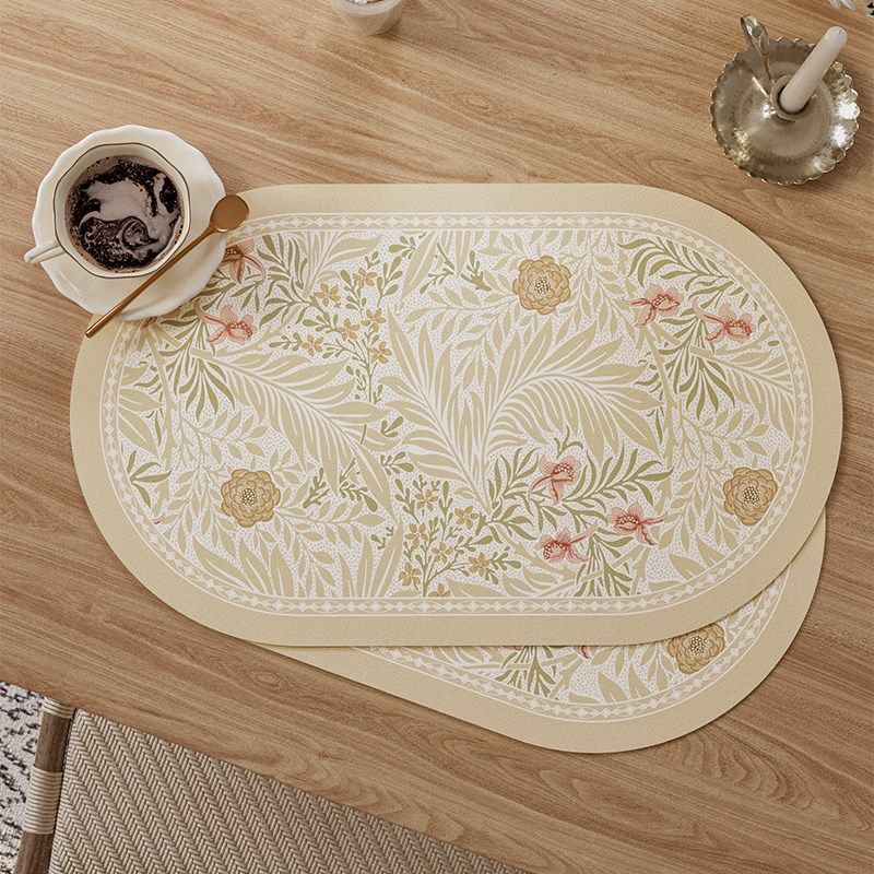 莉莉花庄免洗皮革餐桌垫高级感家用杯垫隔热垫吧台垫田园防水防油,居家布艺,餐垫,淘宝优惠券,粉丝福利购,淘宝优惠卷