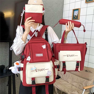 Schoolbag womens large campus canvas bag  to grade five or