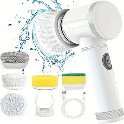 Electric Spin Scrubber, Bathroom Cordless Cleaning Brush Pow