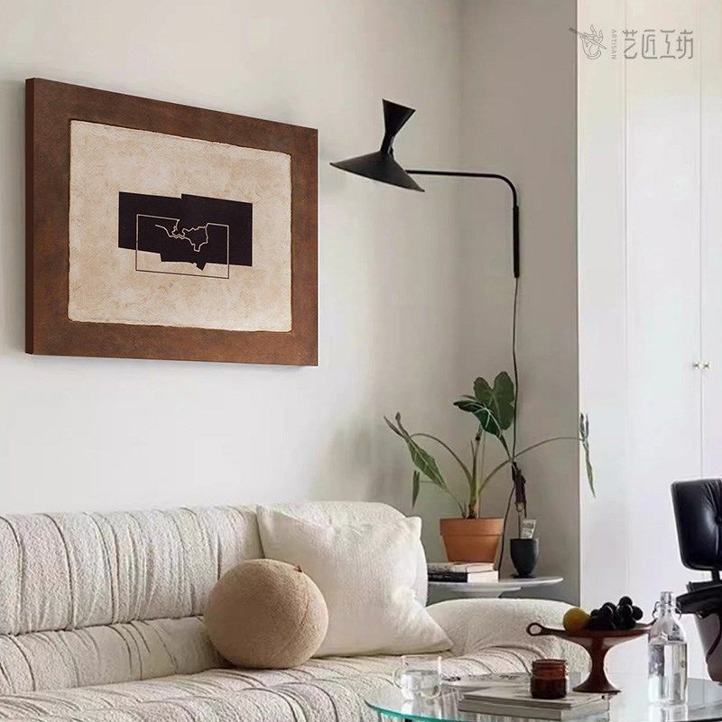 中古风客厅沙发背景墙装饰画床头餐边柜高级感美拉德抽象复古挂画,家居饰品,现代装饰画,淘宝优惠券,粉丝福利购,淘宝优惠卷