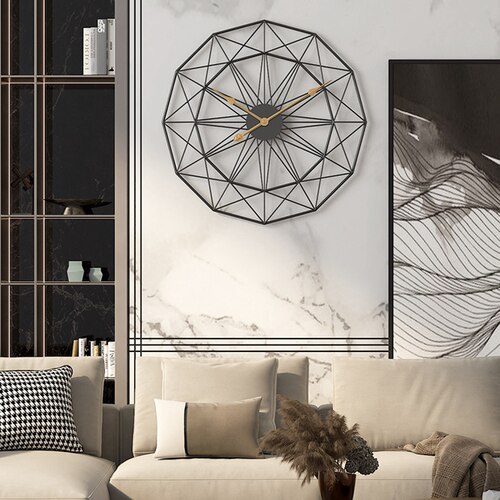 50cm Retro Nordic Type Iron Art Large Silent Hanging Wall Cl