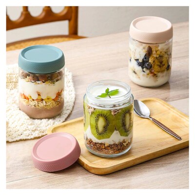 Overnight Oats Containers with Lids, Glass Jars with Airtigh