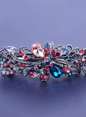 New Korean version sparkling crystal flower spring hairpin r