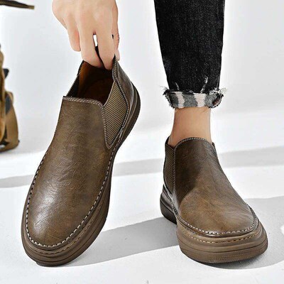 British Style Chelsea Boots Men Ankel Shoes Business Dress B