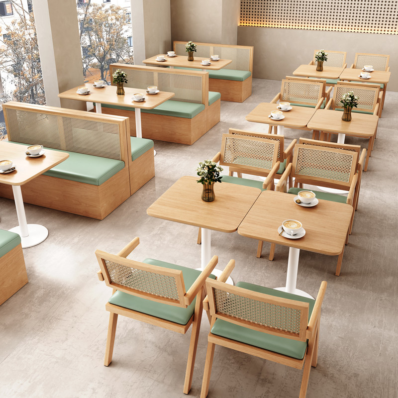 中西式简餐实木藤编桌椅咖啡厅奶茶店甜品汉堡小吃店卡座沙发,商业/办公家具,商用餐椅,淘宝优惠券,粉丝福利购,淘宝优惠卷