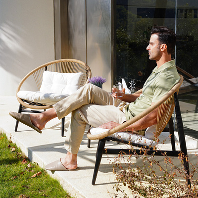 Everite艾瑞 阳台摇椅休闲区布置别墅露天单人藤编沙发藤椅阳台椅