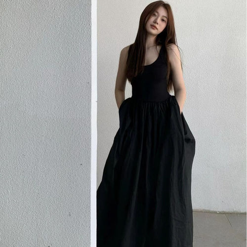 HOUZHOU Vintage Slip Long Dress for Women Evening Formal