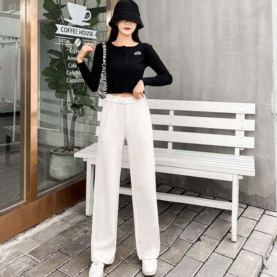 Chenille Wide-leg Pants Womens Narrow Draping Early Spring