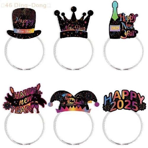 6pcs Headbands Decor New Years Eve Party Photo Props New