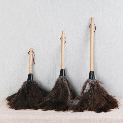 Feather Duster Wooden Handle Duster Anti-static Dust Removal