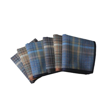 4pcs/lot Dark Plaid Handkerchief Cotton Handkerchief Classic