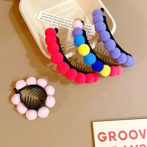 Children New Hair Claw Hairball Fruit Hair Clip Ornaments No