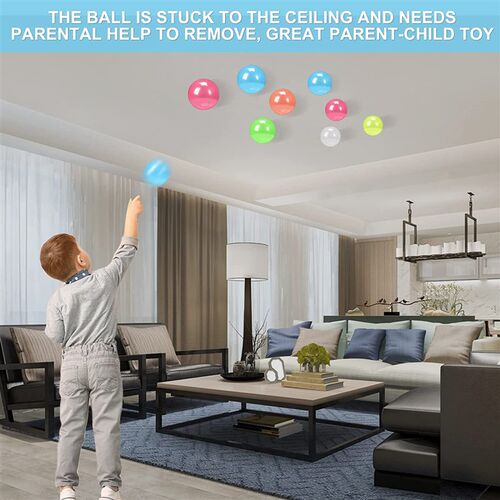 8 Pieces Glowing Sticky Balls Elastic Squishy Ceiling Ball