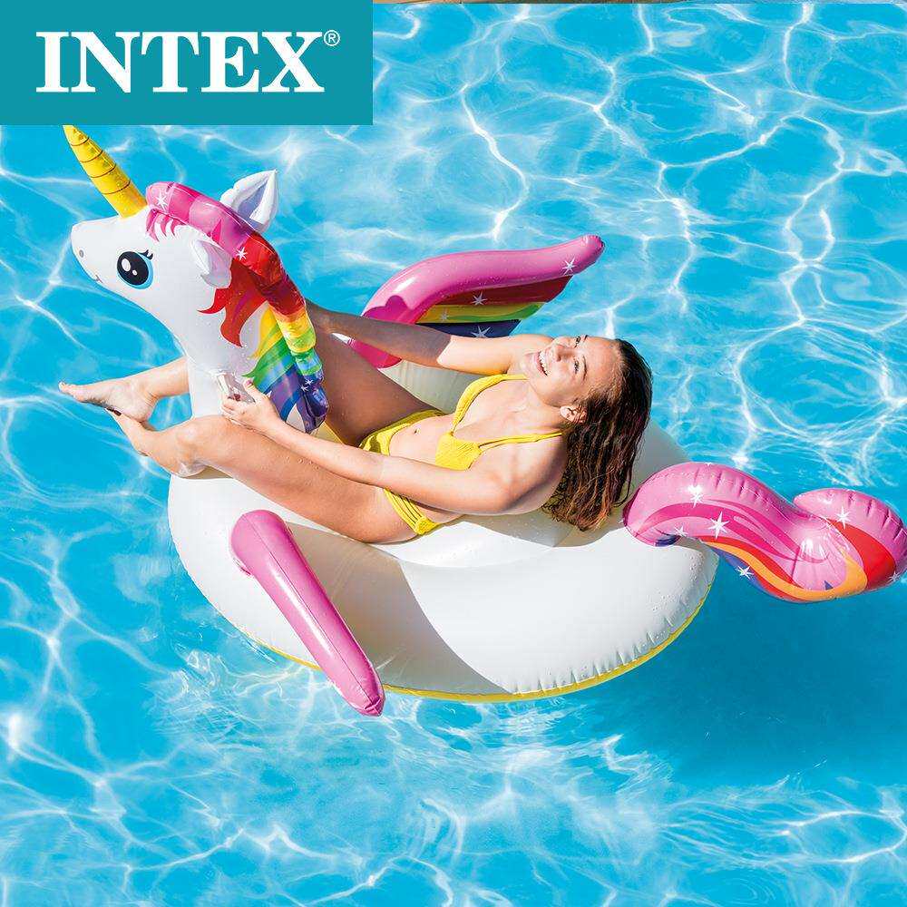 INTEX57561新款独角兽坐骑水上浮排休闲娱乐浮排充气浮排冲气儿童