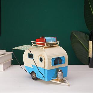 都市男女爱情法拖挂房车模型复古摆件物工业风柜子摆放的装饰品