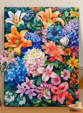 绚丽向日葵|diy数字油画丙烯填充手绘花卉治愈系减压油彩涂色画