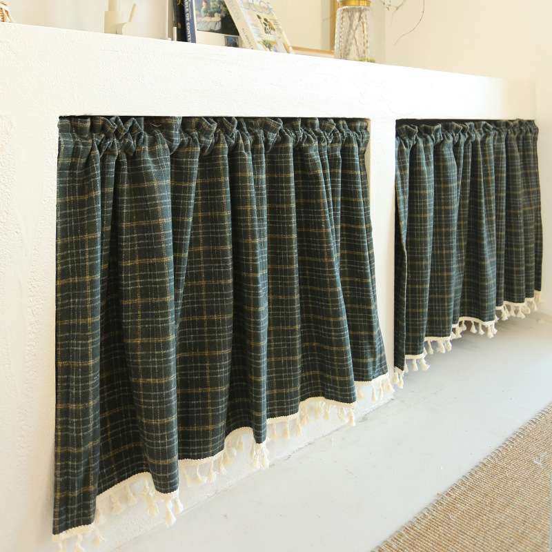 英式复古风格子挂钩遮光窗帘半帘乡村穿杆免打孔门帘,3C数码配件,其它配件,淘宝优惠券,粉丝福利购,淘宝优惠卷