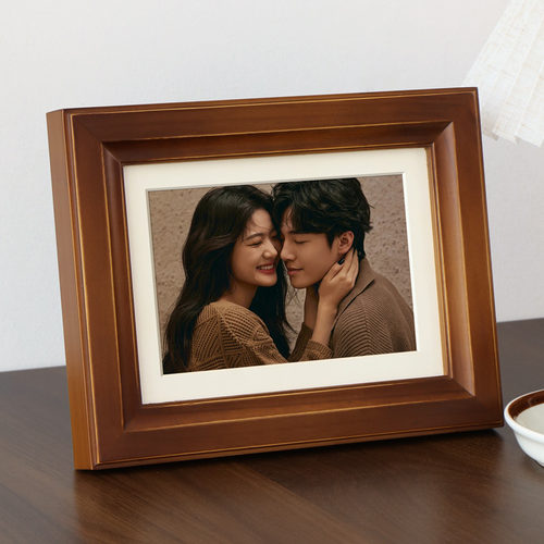 相框摆台高级感定制洗照片做成相册加打印空框复古摆件6寸7寸实木