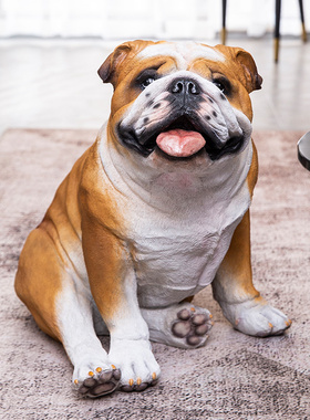 欧式客厅玄关门口斗牛犬大号落地摆件创意家居新房装饰工艺品摆设