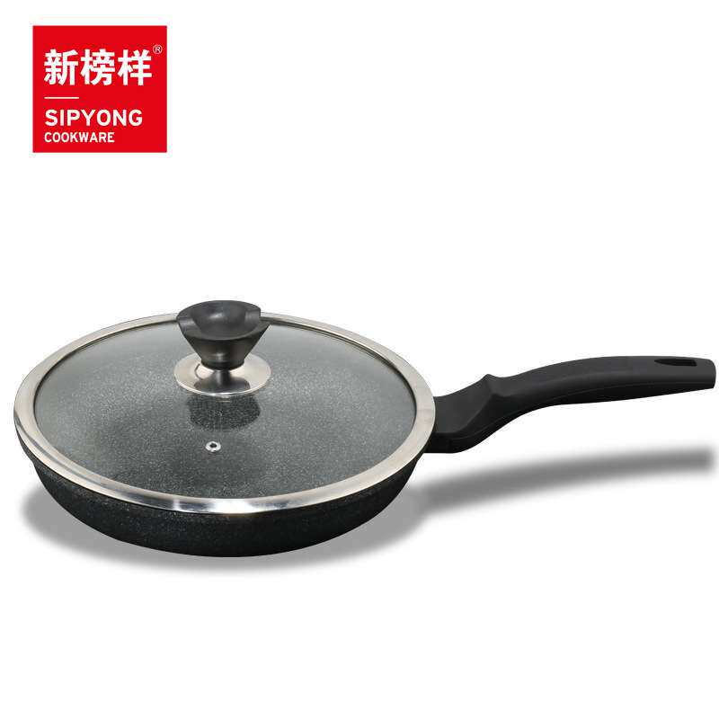 新榜样麦饭石压铸煎锅28cm平底锅加厚不粘牛排锅电磁炉通用不粘锅