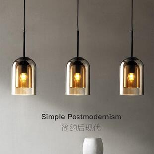 餐厅吊灯现代简约北欧创意民宿主卧室床头小吊灯玻璃餐桌吧台灯具