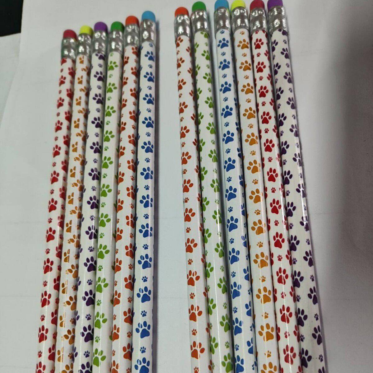 动物爪子铅笔脚印图案爆品6款木制铅笔工厂毕业新年礼品铅笔