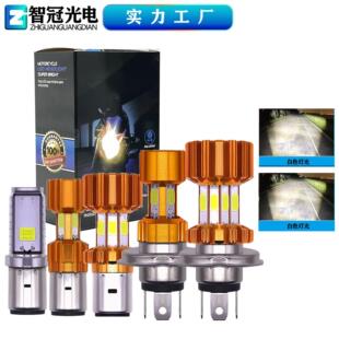 摩托车电动车前大灯LED灯泡两面三面四面八面12 80V灯泡厂家