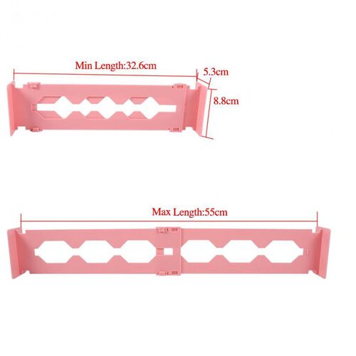 Adjustable Plastic Drawer Dividers Retractable Organizer Str
