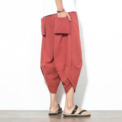 Summer Beach Pants Plus Large Size Mens Carrot Pants Loose
