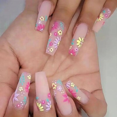 3D Colorful Flowers Cherry Blossoms Rose Daisy Nail Decals 2