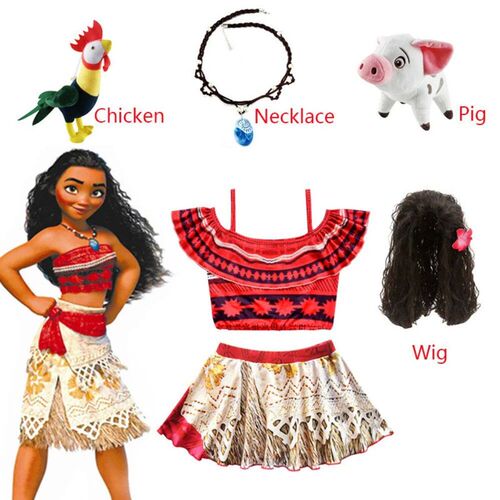 Kids Girls Clothes Cosplay Princess Dress Moana Children