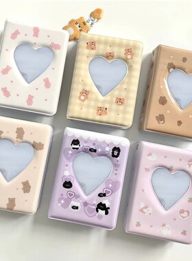 Cute Bear Photo Album 3 Inch Love Heart Hollow Picture Stora