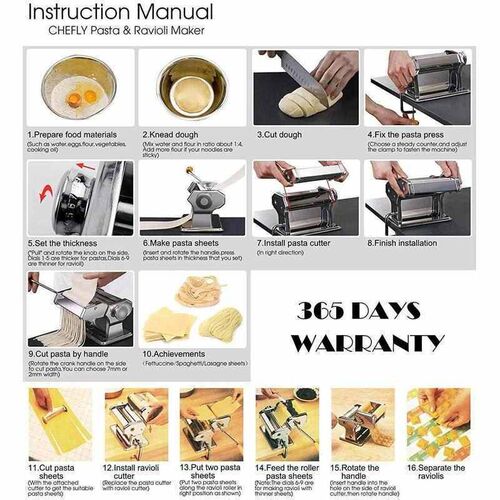 Noodle Pasta Maker Stainless Steel Nudeln Machine Lasagne S1