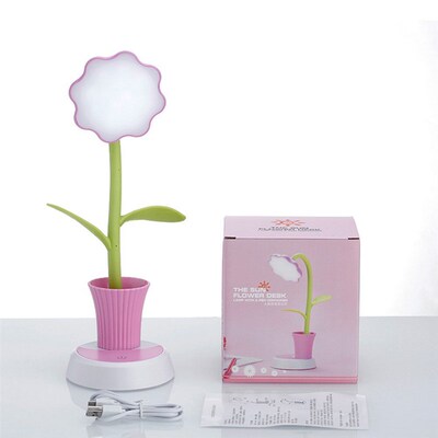 USB Chargeable LED Table Lamp 2 In 1 Sun Flower LED Desk La