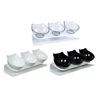 Cat Dog Feeder 15 Tilted Raised Drinking Water Bowl for