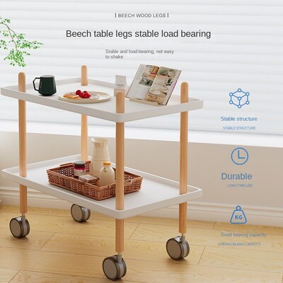 Nordic Style Mobile Trolley With Rollers Living Room 2 Layer