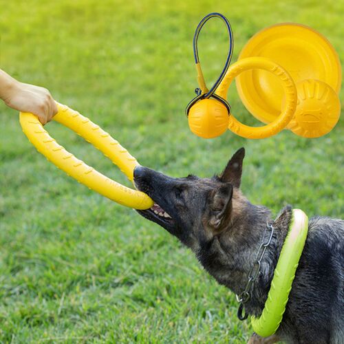 Pet Flying Discs Training Ring Puller Dog Toys For Big Large
