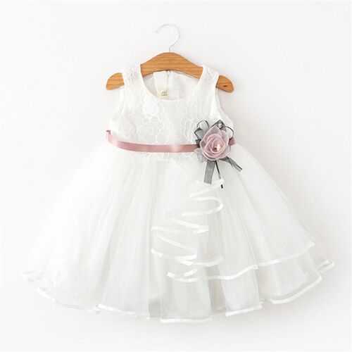Summer Girls Evening Dress Rose Sleeveless Birthday Party To