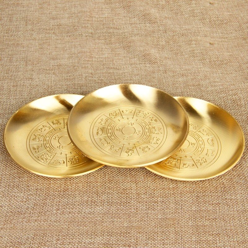 铜盘黄铜盘子铜十二生肖铜碟子供盘仿古大号水果盘茶盘,家居饰品,桌面摆件,淘宝优惠券,粉丝福利购,淘宝优惠卷