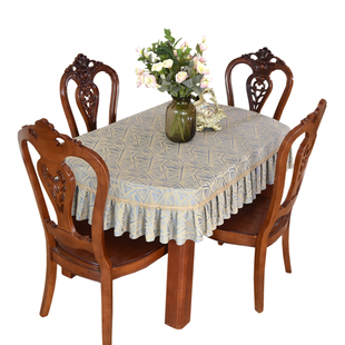 素雅高级灰布艺椭圆形伸缩桌桌长方形餐桌布台布正方形茶几桌布