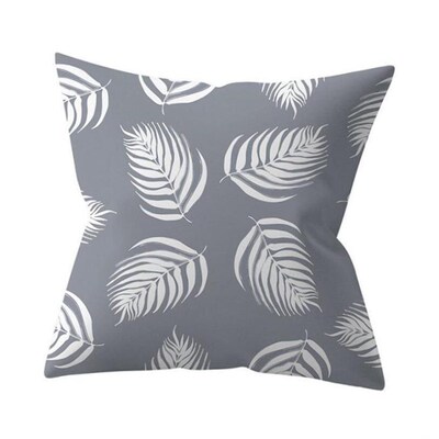 Grey geometric polyester sofa pillow cushion cover 报枕套