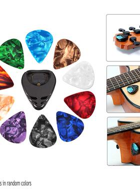 10Pcs Guitar Picks & Guitar Pick Holder Set For Acoustic Gui